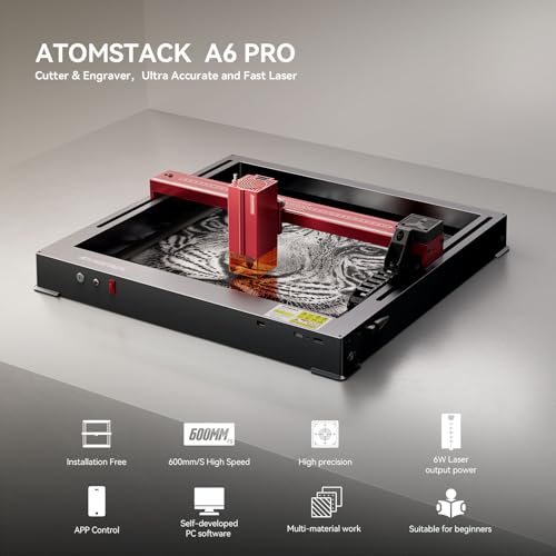Gravadora Laser A6 Pro para Iniciantes Sem Instalação Cortador a Laser com Potência de Saída de 6W M