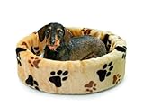 Mit Pfotenmotiv Karlie Teddybett Basic Pfote H: 16 cm ø: 50 cm beige