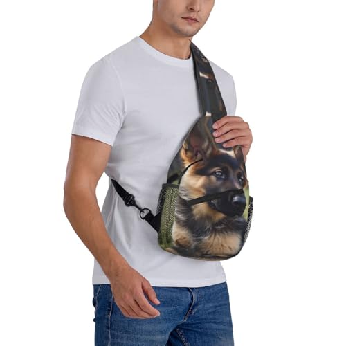 Mochila tipo sling negra para adulto 7.5"x3.5"x15.3" miniatura 7