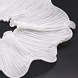 BIT.FLY 5 Yards White Ruffle Trim Chiffon Ribbon Pleated Fabric 4 inch Width for Sewing Lace Edge Applique Trimming DIY Craft Dress Collar Decoration