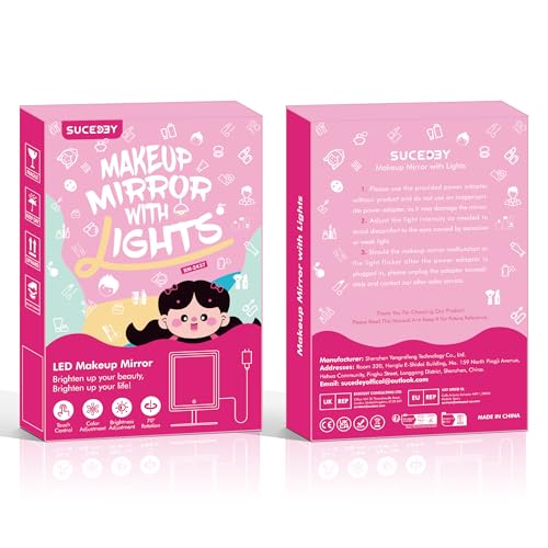 Sucedey Vanity Mirror with Light, LED Makup Mirror, 3-Color Lighting & Brightness Adjustment, Angle Adjustment, Gift Packaging (25x30cm, White) - Cosy Home Interiors Sucedey Vanity Mirror with Light, LED Makup Mirror, 3-Color Lighting & Brightness Adjustment, Angle Adjustment, Gift Packaging (25x30cm, White) - Image 6