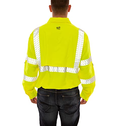 Image of Tingley Job Sight S76522 High Visibility Class 3 Sportsman Shirt, 2X, Fluorescent Yellow-Green
