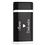 piezo feuerzeug zusammenbauen Gas-Feuerzeug aus Metall mit matt-schwarzer Oberfläche, glänzenden Details und den Maßen ca. 6 x 3 cm