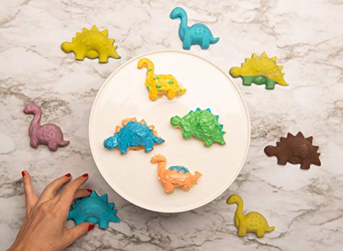 Handstand Kitchen Dinosaur Buddies T-Rex and Stegasaurus Shaped Silicone Cupcake Mold