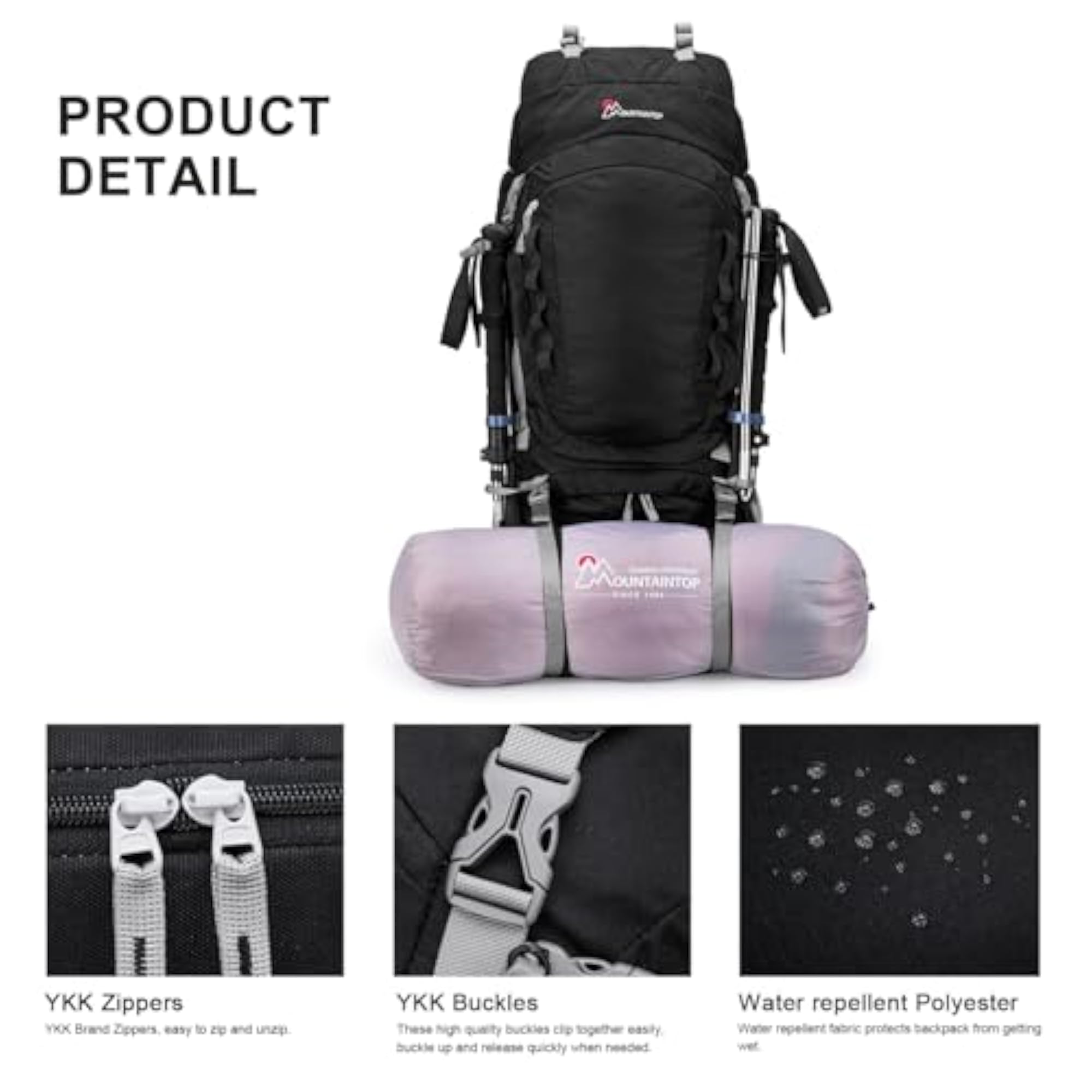 55L/80L Hiking Backpack with Rain Cover