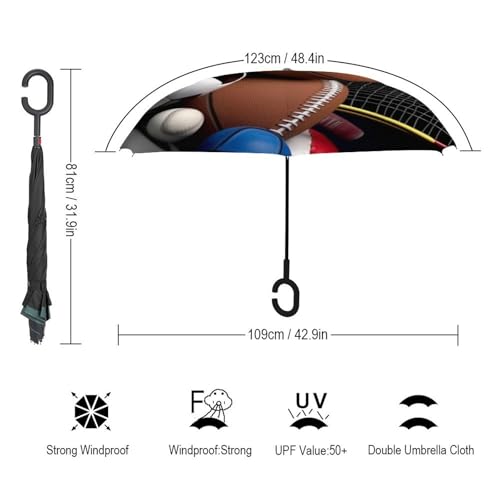 Parapluie inversé compact automatique et protection pluie UV