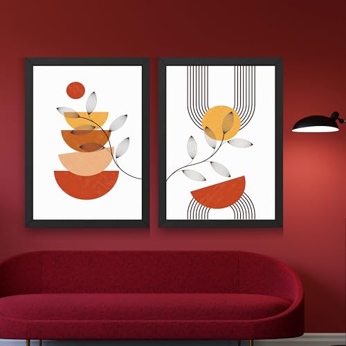 Image of Set of 2 piece of Wall Art poster Frame Painting for Wall Decoration With Acrylic Glass, living room, Home, Restraunt, Office (Black, 10 X 13 Inches)