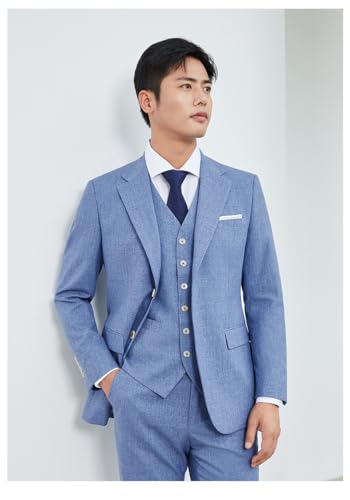 Men's Single Breasted Suit 3-Piece Notch Lapel Jacket Vest Pants Business Casual Dinner Tuxedos2