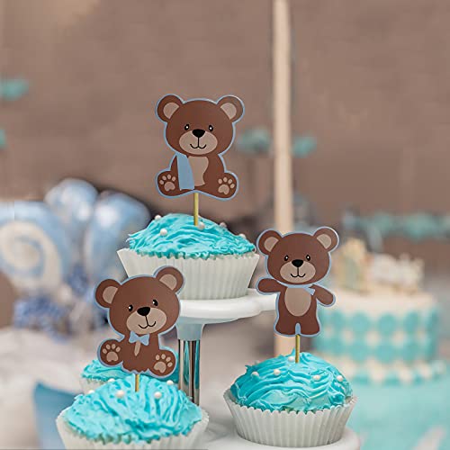 Bear Cake Cupcake Toppers For Baby Shower Gender Reveal Bear Themed Birthday Party Decorations (Brown) #TOP5
