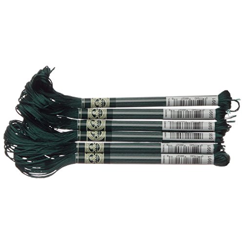 DMC サテン糸 刺繍糸 6束入 25番 8m #S991 グリーン系 DMC1008F