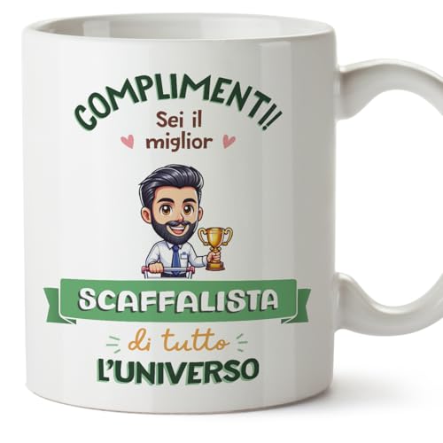 MUGFFINS Tazas para REPONEDOR DE SUPERMERCADO hombre - En Italiano - Miglior Universo Trofeo - 11 oz / 330 ml - Regalo original y divertido