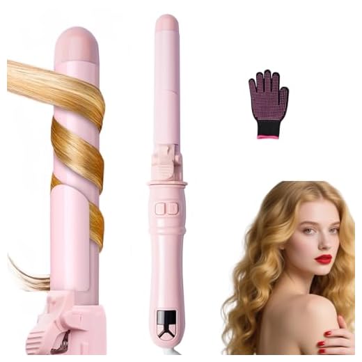 1.1 inch Automatic Curling Wand Rotating Curling Iron for Long Short Hair, Automatic Hair Curler with LED Display, Professional Hair Styling Irons Fast Heating