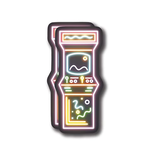 Neon Retro Arcade Stickers - 2-Pack Vinyl Bumper
