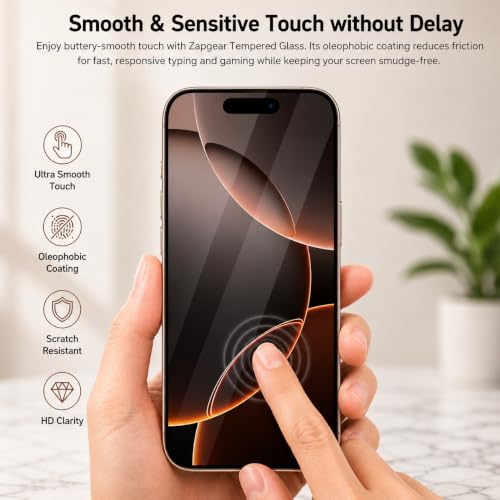 Image of Premium Tempered Glass for iPhone 16 Pro | Edge-to-Edge Protection | 9H Military Grade Hardness | Dynamic Island Compatible | Bubble-Free HD Clear Screen Protector