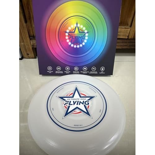 LED Flying Disc – 7 Dynamic Modes, 7 Colors, IP65 Waterproof, Perfect Birthday & Camping Gift for Men/Boys/Teens/Kids – Outdoor Games & Cool Toys, 175g (SC-FP004-Blue)