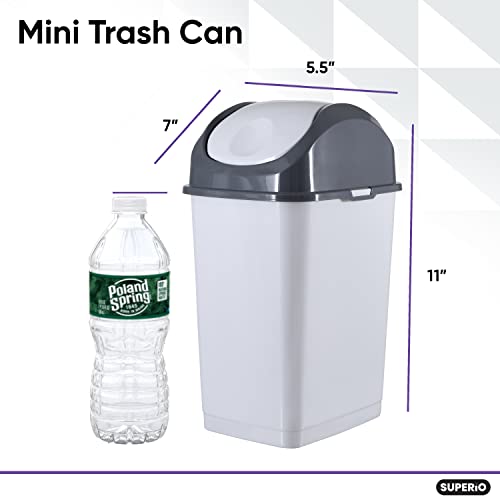 Mini caneca de basura portátil con tapa basculante 5 L miniatura 2