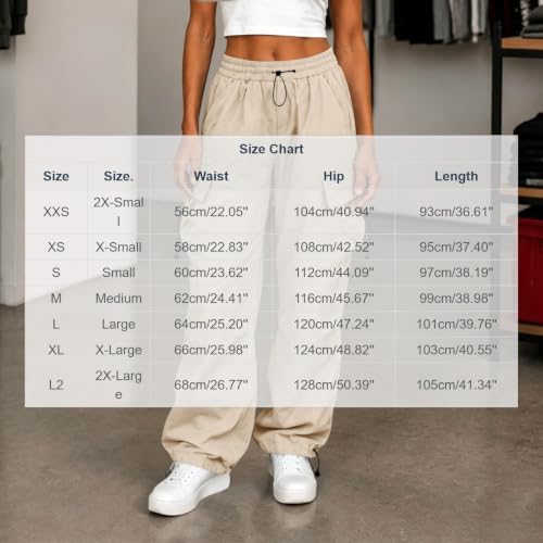 Women's Cargo Pants Drawstring Waist Wide Leg Utility Work Trousers - image 4