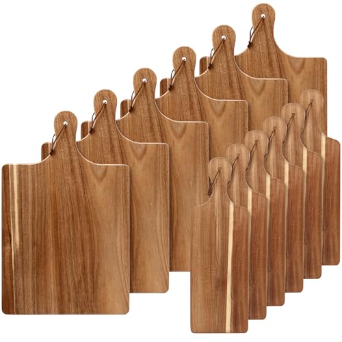 Set de 12 tablas de cortar rectangulares de madera de Acacia miniatura 1