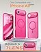 TOCOL for iPhone Air Case, Full Camera Protection, Built-in Magnetic Ring, Compatible with Magsafe Charger, Drop Protection, Translucent Matte Phone Case for iPhone 17 Air 6.5 inch (Hot Pink)