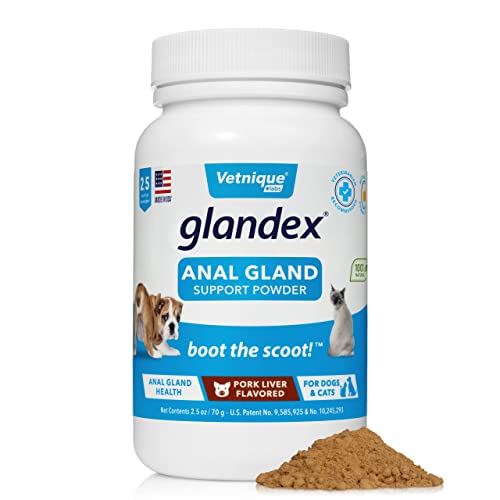 Glandex Vetnique Anal Gland Support Powder With Pumpkin For Dogs (2.5Oz Pork) & Measuring Scoop Bundle #TOP1