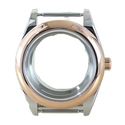 1�� 39mm �r���v�P�[�X �T�t�@�C�A�K���X NH35 NH36 NH34 �~���^8215���[�u�����g�p 28.5mm�����ՃI�C�X�^�[�����p(Silvery Rose Gold 2,39mm 8215)