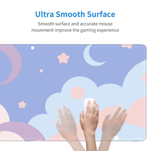 Image of Kawaii Clouds Large Gaming Mouse Pad, Extended Mousepad, Big Long Mouse Mat for Keyboard, Computer, 31.5 * 11.8 in