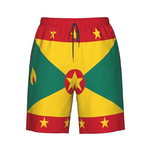 CUTEDWARF Flag of Grenada Men's Swim Trunks Beach Swimwear Beach Shorts Summer Board Shorts