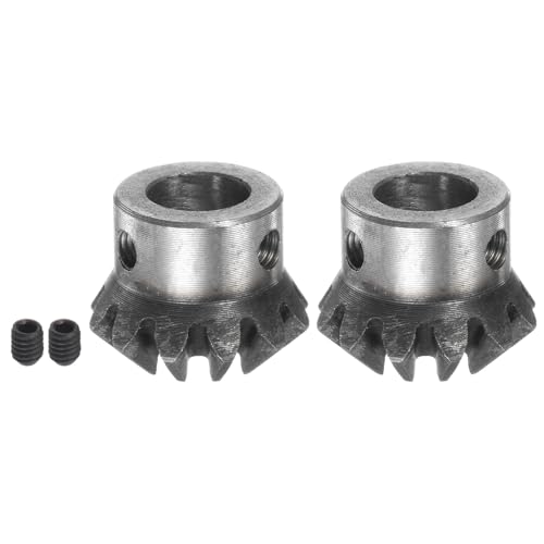 Image of HARFINGTON 2pcs Bevel Gear 1M 12 Teeth 12mm Shaft Hole 1:1 Tapered Bevel Pinion Gear 45# Steel 2 Module 90 Degree Steering Gear, for Hardware Mechanical Rotation