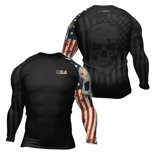 Patriot Men's Long Sleeve Rash Guard – Performance Compression Shirt for MMA, Grappling, BJJ