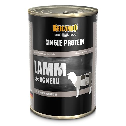 Belcando Single Protein Dose [6x400g Lamm] | Sortenreines Nassfutter für Hunde | Monoprotein Feuchtfutter