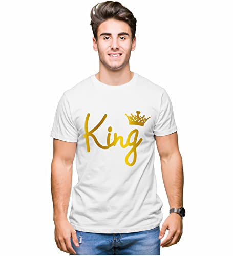 Image of Hangout Hub HH81 Men & Women T shirts |Round Neck T-Shirt| Regular Fit | Half Sleeves | Cotton | Couple Tshirts for Couple |Pack of 2|Couple T-Shirts
