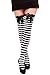Produktbild Dress Me Up - DWS-003-bw Karneval Fasching Cosplay Strümpfe Overknee Kniestrümpfe Ringelstrümpfe Girly Schwarz Weiß
