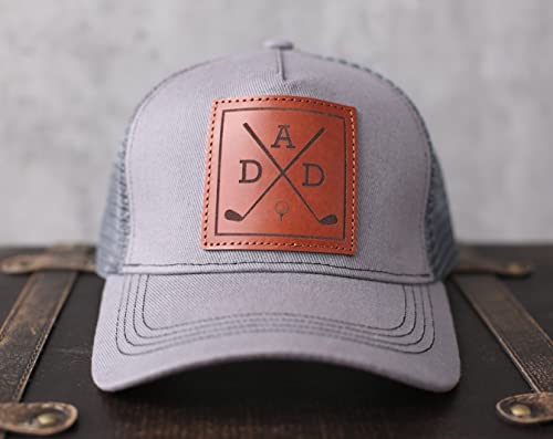 Image of Dad Hat Gift for Father's Day - New Grandpa Gift Trucker Hat for Dad Golf Hat with Custom Leather Patch