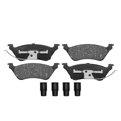 Image of Detroit Axle - Brake Pads for 2001-2007 Dodge Grand Caravan Chrysler Town & Country Voyager, Front and Rear Ceramic Brake Pads w /Hardware 2002 2003 2004 2005 2006 Replacement