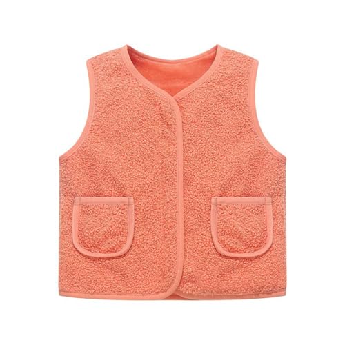 Polar Fleece Jacket for Girls Boys Warm Fall Winter Fuzzy Sherpa Lined Sleeveless Coat Kids Hide Zipper Up Outerwear