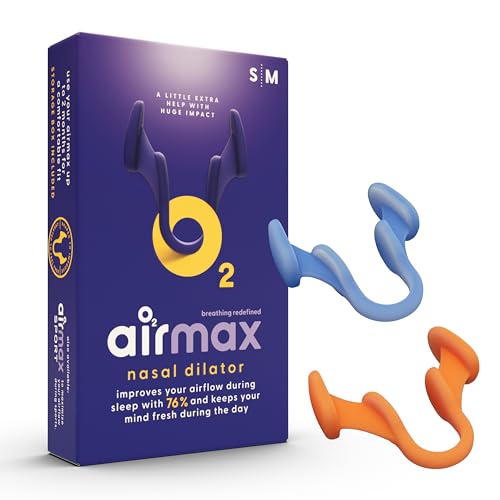 Air Max Nasal Dilators Trial Pack – Anti Snoring Devices – 76% More Airflow for Better Breathing & Against Nasal Congestion – Guaranteed Fit (1x Small & 1x Medium) – Reusable