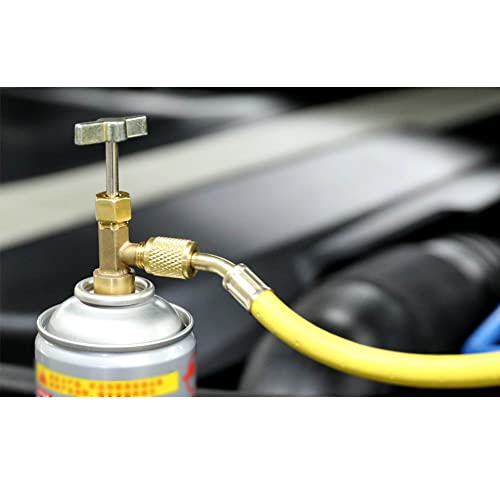 Image of Joywayus R134a Can Tap Valve Refrigerant Dispenser Includes Tank Adapter for 1 /4 inch and 1 /2 inch AC Charging Hoses Air Conditioning Systems