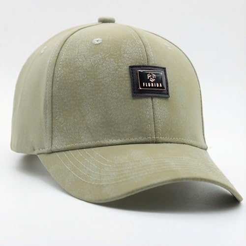 Image of kill off Premium Men's Leather Baseball Cap with Embroidered Patch, Adjustable Fit, Lightweight Comfortable Casual Wear Hat