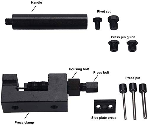 FreeTec Chain Breaker Riveter Cutter Tool Set Motorcycle Cam Drive Riveting Tool, Work with 500-630 Pitch Chains - Thumbnail 2