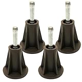 Home Paradise | [New Model] Steel Stem Plastic Bed Frame Feet | Set of 4 | Sturdy Bed Frame Legs | Protect Your Floor by Changing Your Bed Wheels with These Bed Frame Glide | Dark Brown (4)