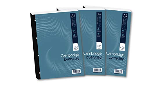 Cambridge A4 Refill Pad, Ruled and Margin, 400 Page, Pack of 3