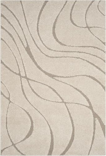 Image of Carpet for Hallway, Kitchen, and Modern Interiors, Cozy Shag Runner for Living Room, Entryway & Office Decor Size 5x8 feet Ivory 0 Cut