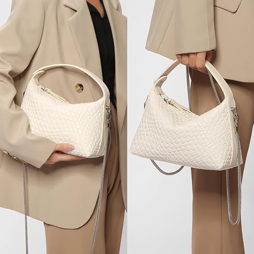 DORIS&JACKY Small Hand Tote Handbag For Women Designer Vegan Top Handle Crossbody Purse With Metal Chain Strap - Image 3