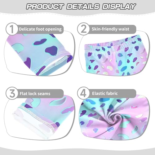 Holographic Leopard Print on Gradient Kids Baby Girls Cotton Leggings Fashion High Waisted Yoga Pants Sports3