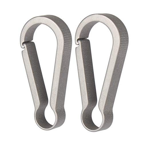 TISUR Accessories Key Clip - Titanium Keychain Carabiner,Quick Release Titanium Spring Snap, Super Lightweight (HS-2pack)
