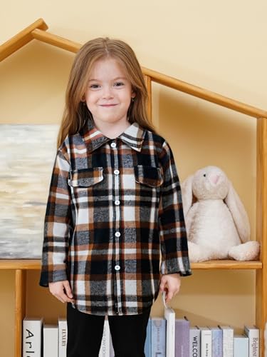 Image of Toddler Girl Clothes Plaid Long Sleeve Button Down Shirt Corduroy Overall Jumpsuit Girls Fall Winter Outfit Set