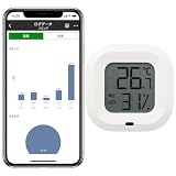 JJ JULIE JAPAN 温湿度計 デジタル 高精度 スマホ連動 アプリ通知 液晶付き 世界最小級 コンパクト 異常アラート（音/光/スマホ） ログ記録 爬虫類 ペット 観葉植物 デスク JJWS08(1個)