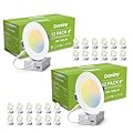 DAMINY 12 Pack 6 Inch/12 Pack 4 Inch LED Recessed Light with Junction Box,5CCT,Ultra-Thin,High Brightness- ETL