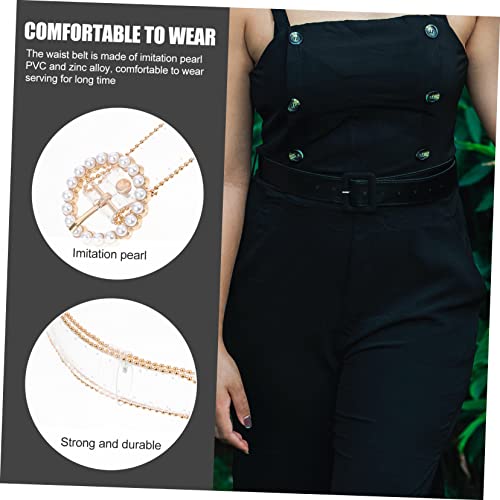 Pearl Design Adjustable Waist Belt for Women Elegant Rhinestone Decorative Dress Belt for Formal and Casual Occasions Accessory to Enhance Any Outfit3