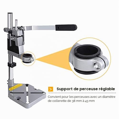 Support de Perceuse Aluminium - Base et Colonne Solides pour Perçage Précis jusqu'à 60 mm